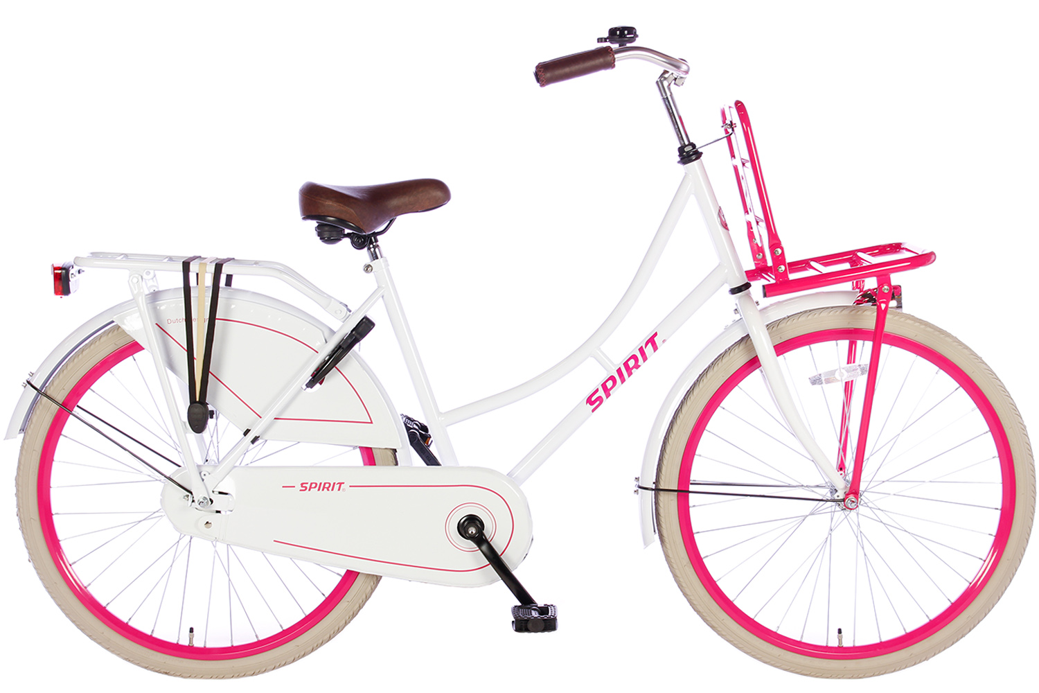 Oxide Verloren Zakenman Spirit Omafiets Wit-Roze 26 inch(wordt 100% rijklaar geleverd) - Bike 2 Bike