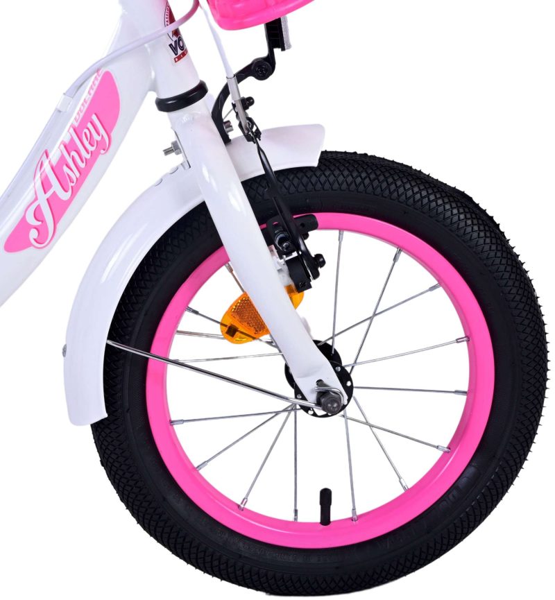 Volare Ashley Kinderfiets - Meisjes - 14 inch - Wit - Twee Handremmen