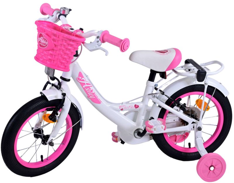 Volare Ashley Kinderfiets - Meisjes - 14 inch - Wit - Twee Handremmen