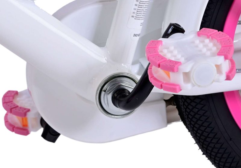 Volare Ashley Kinderfiets - Meisjes - 14 inch - Wit - Twee Handremmen