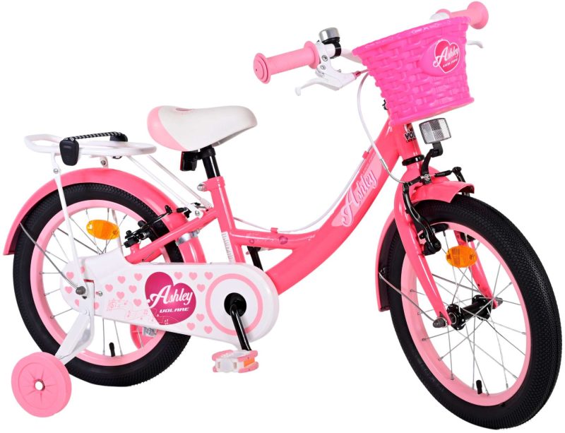 Volare Ashley Kinderfiets - Meisjes - 16 inch - Roze/Rood - Twee Handremmen