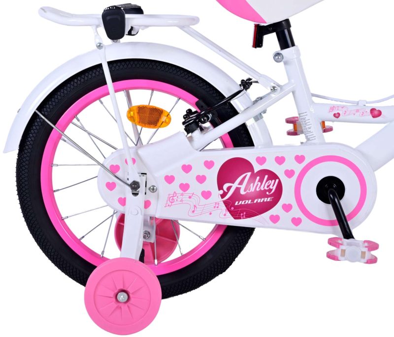 Volare Ashley Kinderfiets - Meisjes - 16 inch - Wit - Twee Handremmen