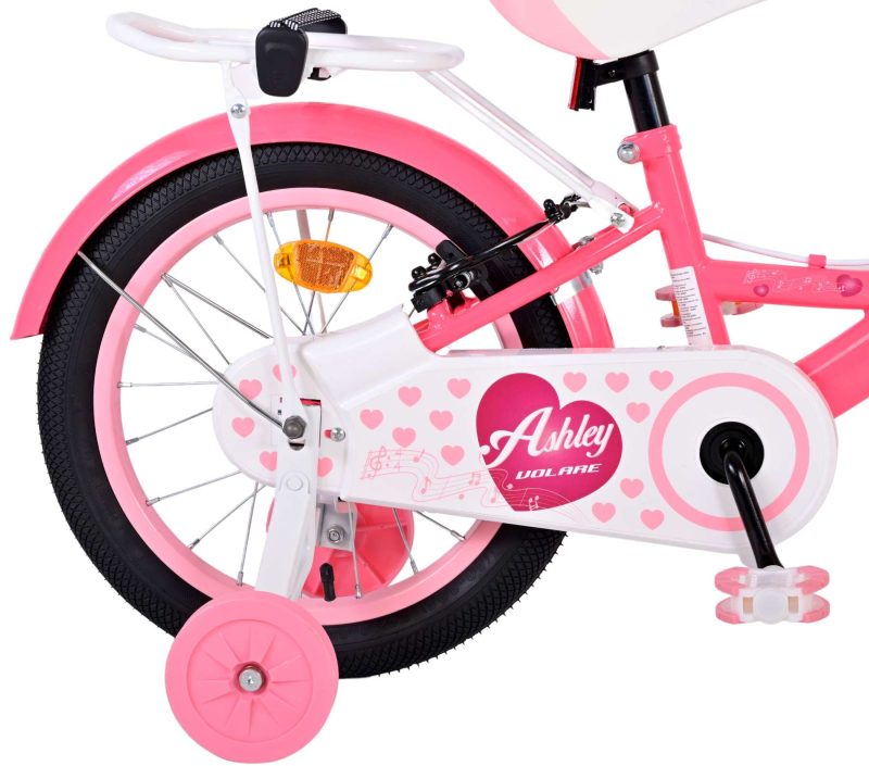 Volare Ashley Kinderfiets - Meisjes - 16 inch - Roze/Rood - Twee Handremmen