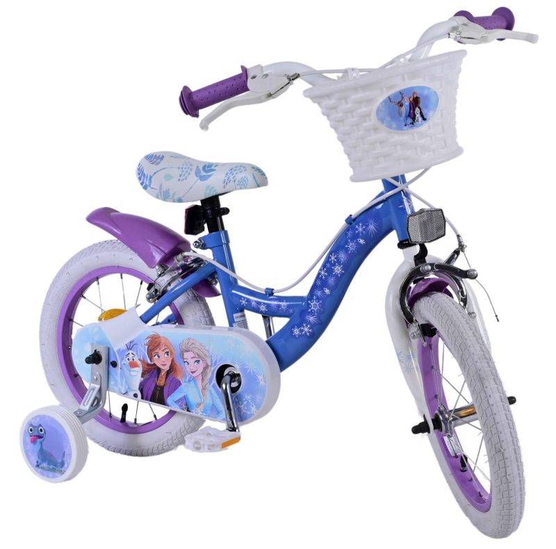 Disney Frozen 2 Kinderfiets - Meisjes - 14 inch - Blauw/Paars - Twee handremmen