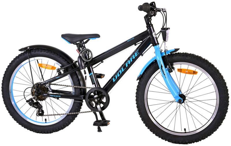 Volare Rocky Kinderfiets - 20 inch - Blauw Zwart - 85% afgemonteerd - 6 speed - Prime Collection