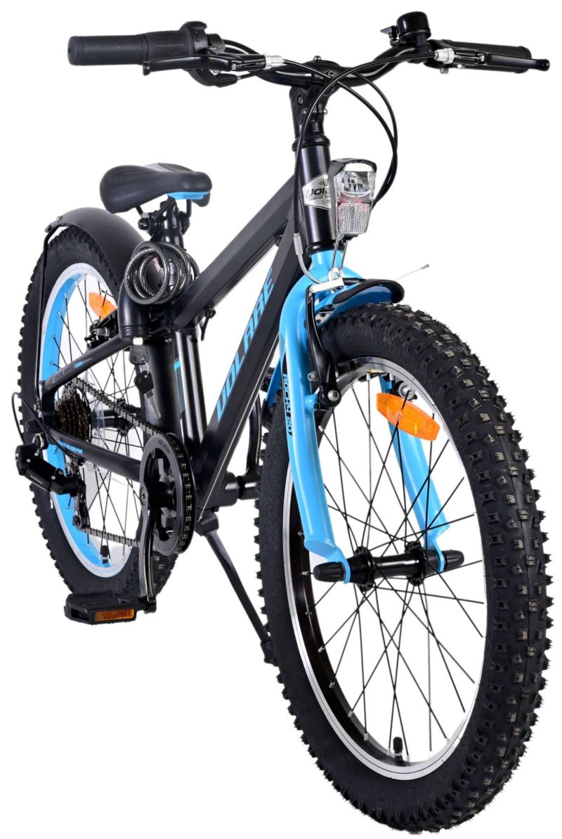 Volare Rocky Kinderfiets - 20 inch - Blauw Zwart - 85% afgemonteerd - 6 speed - Prime Collection