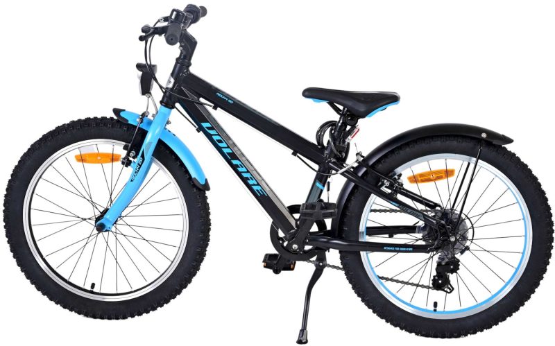 Volare Rocky Kinderfiets - 20 inch - Blauw Zwart - 85% afgemonteerd - 6 speed - Prime Collection