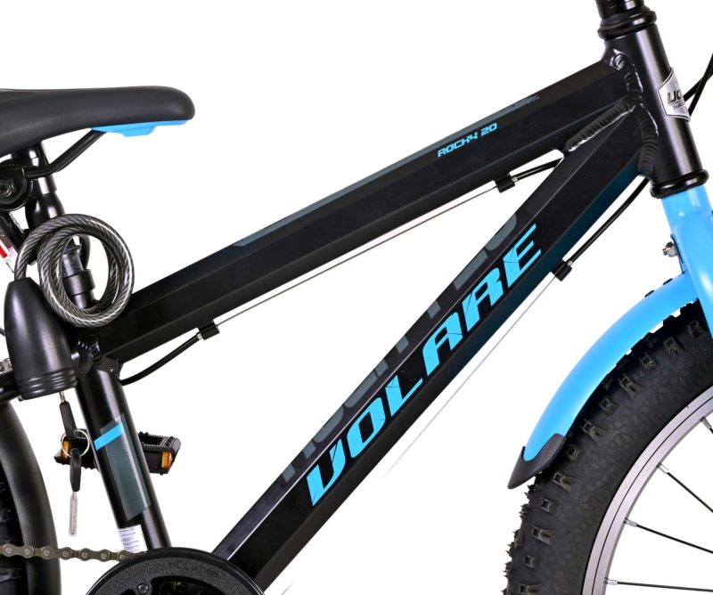 Volare Rocky Kinderfiets - 20 inch - Blauw Zwart - 85% afgemonteerd - 6 speed - Prime Collection