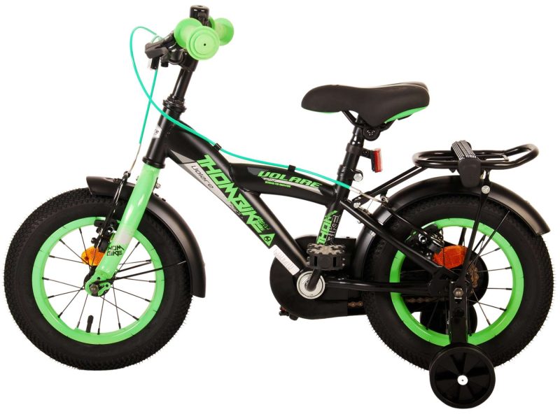 Volare Thombike Kinderfiets - Jongens - 12 inch - Zwart Groen - Twee Handremmen