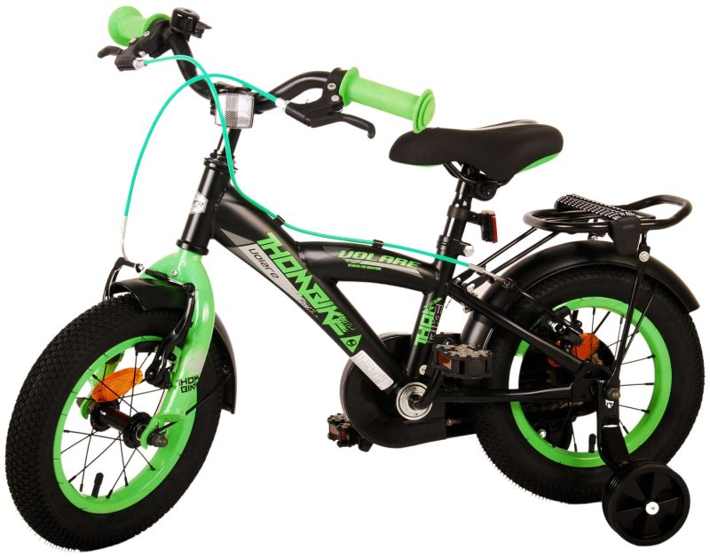 Volare Thombike Kinderfiets - Jongens - 12 inch - Zwart Groen - Twee Handremmen