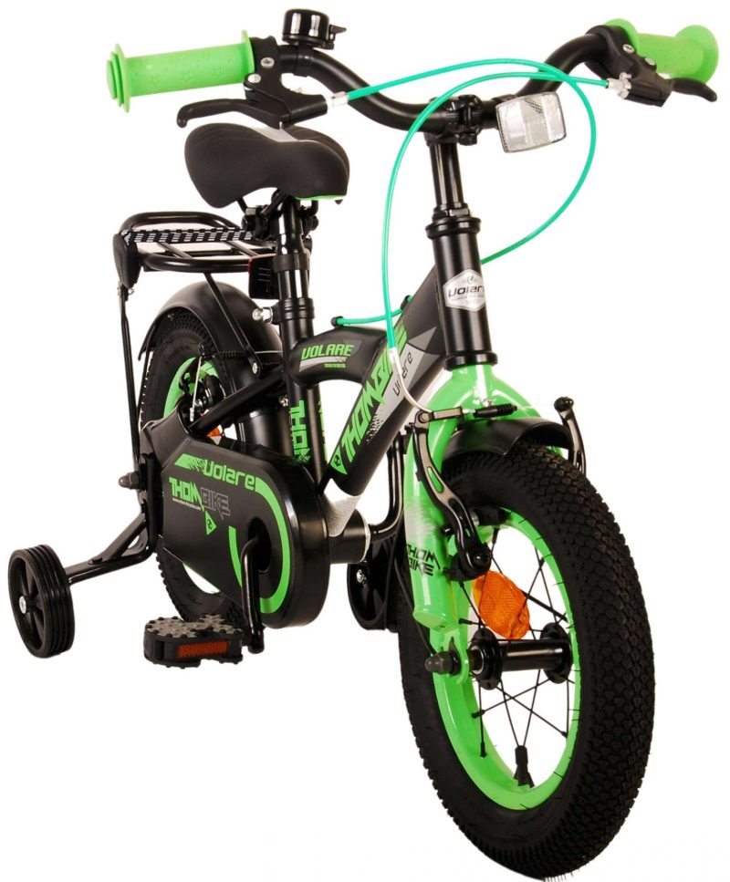 Volare Thombike Kinderfiets - Jongens - 12 inch - Zwart Groen - Twee Handremmen