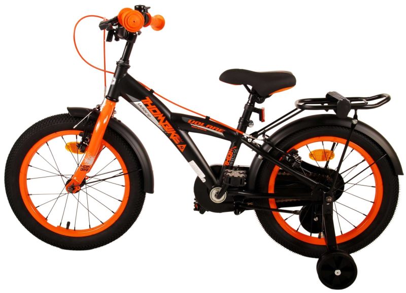 Volare Thombike Kinderfiets - Jongens - 16 inch - Zwart Oranje - Twee Handremmen