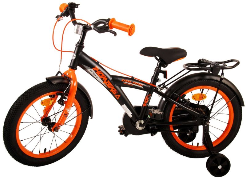 Volare Thombike Kinderfiets - Jongens - 16 inch - Zwart Oranje - Twee Handremmen