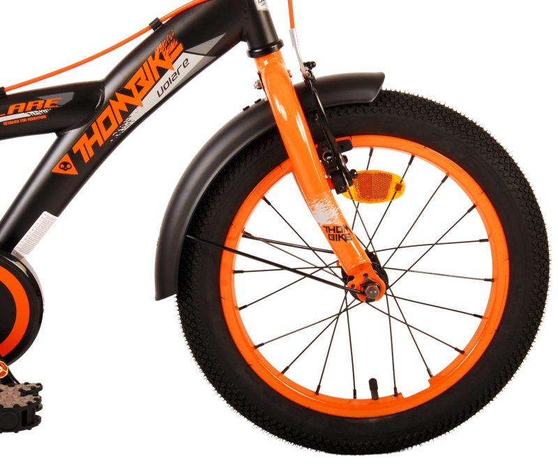Volare Thombike Kinderfiets - Jongens - 16 inch - Zwart Oranje - Twee Handremmen