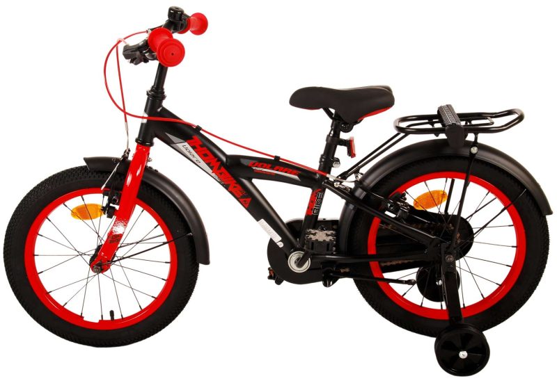 Volare Thombike Kinderfiets - Jongens - 16 inch - Zwart Rood - Twee Handremmen