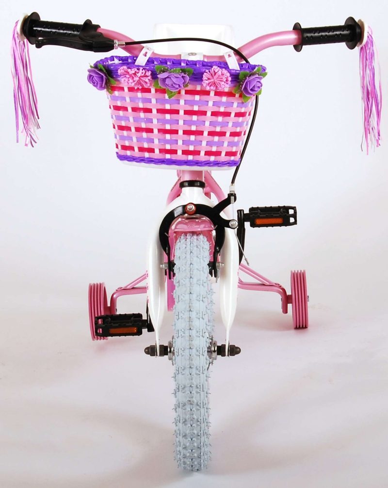 Volare Rose Kinderfiets - Meisjes - 14 inch - Roze/Wit - 95% afgemonteerd