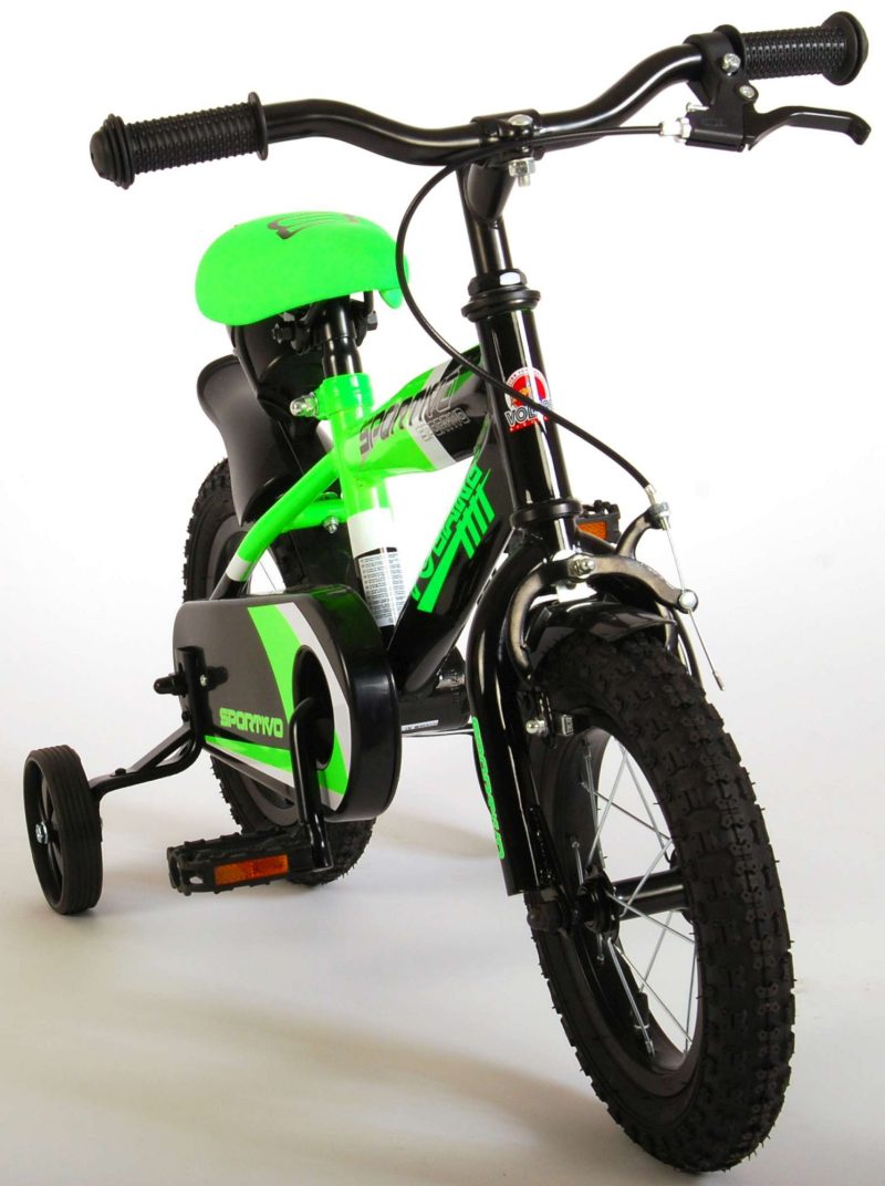 Volare Sportivo Kinderfiets - Jongens - 12 inch - Neon Groen/Zwart - 95% afgemonteerd