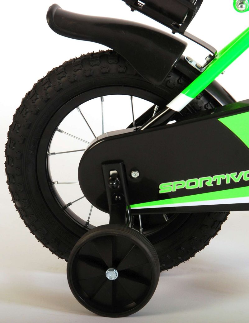 Volare Sportivo Kinderfiets - Jongens - 12 inch - Neon Groen/Zwart - 95% afgemonteerd