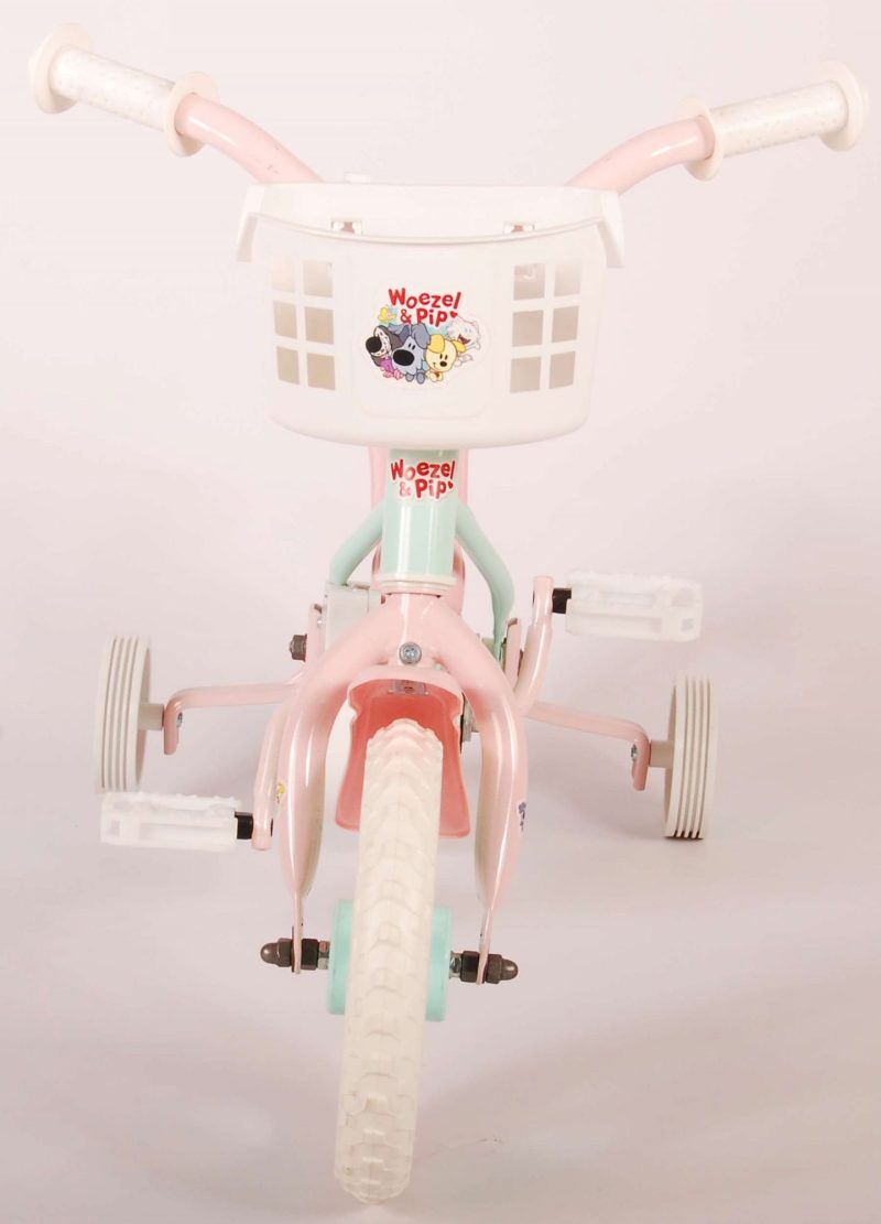 Woezel & Pip Kinderfiets - Meisjes - 10 inch - Mint Blauw/Roze - Doortrapper