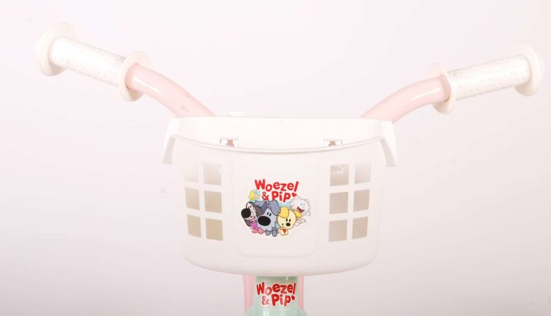 Woezel & Pip Kinderfiets - Meisjes - 10 inch - Mint Blauw/Roze - Doortrapper