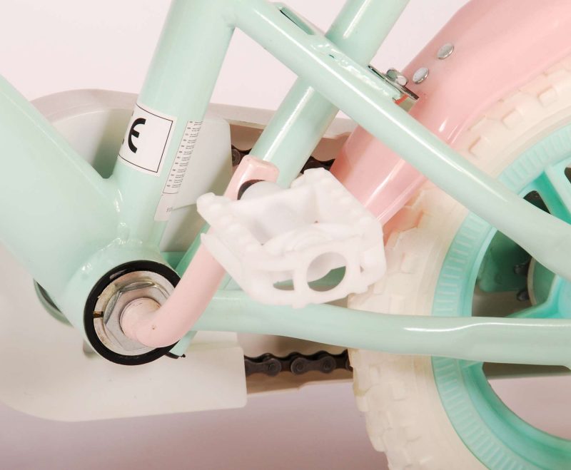 Woezel & Pip Kinderfiets - Meisjes - 10 inch - Mint Blauw/Roze - Doortrapper