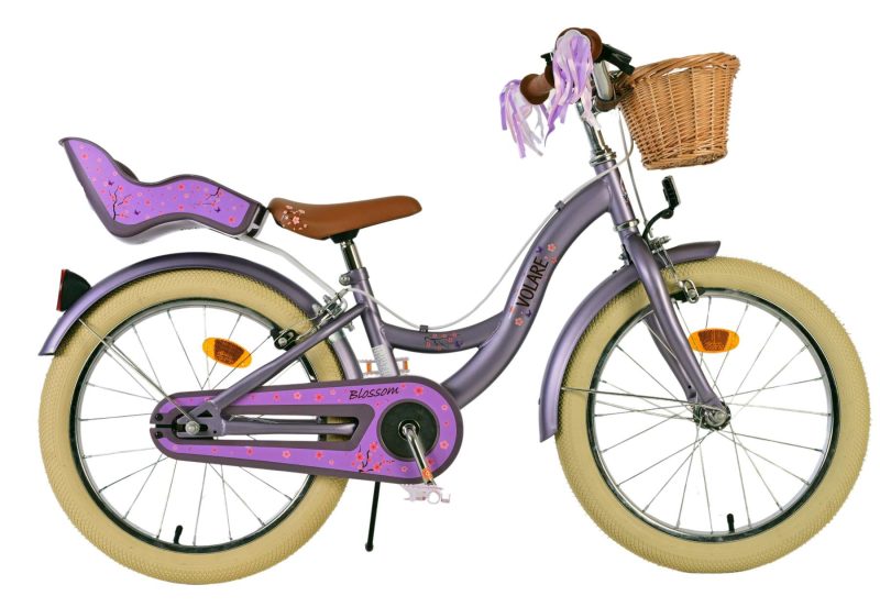 Volare Blossom Kinderfiets Meisjes 18 inch Paars Twee Handremmen