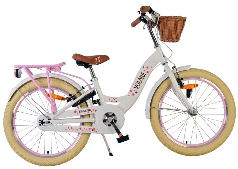 Volare Blossom Kinderfiets - Meisjes - 20 inch - Wit - Twee handremmen